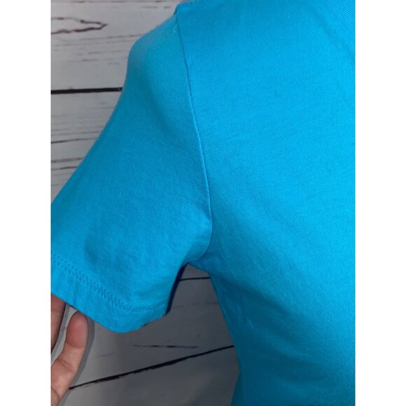 Bella Canvas‎ Teal Blue V Neck Not Today Heifer Short Sleeve Fitted Medium Tee - Picture 5 of 8